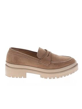 Chunky Suede Penny Loafer in Taupe by patina  9 1/2